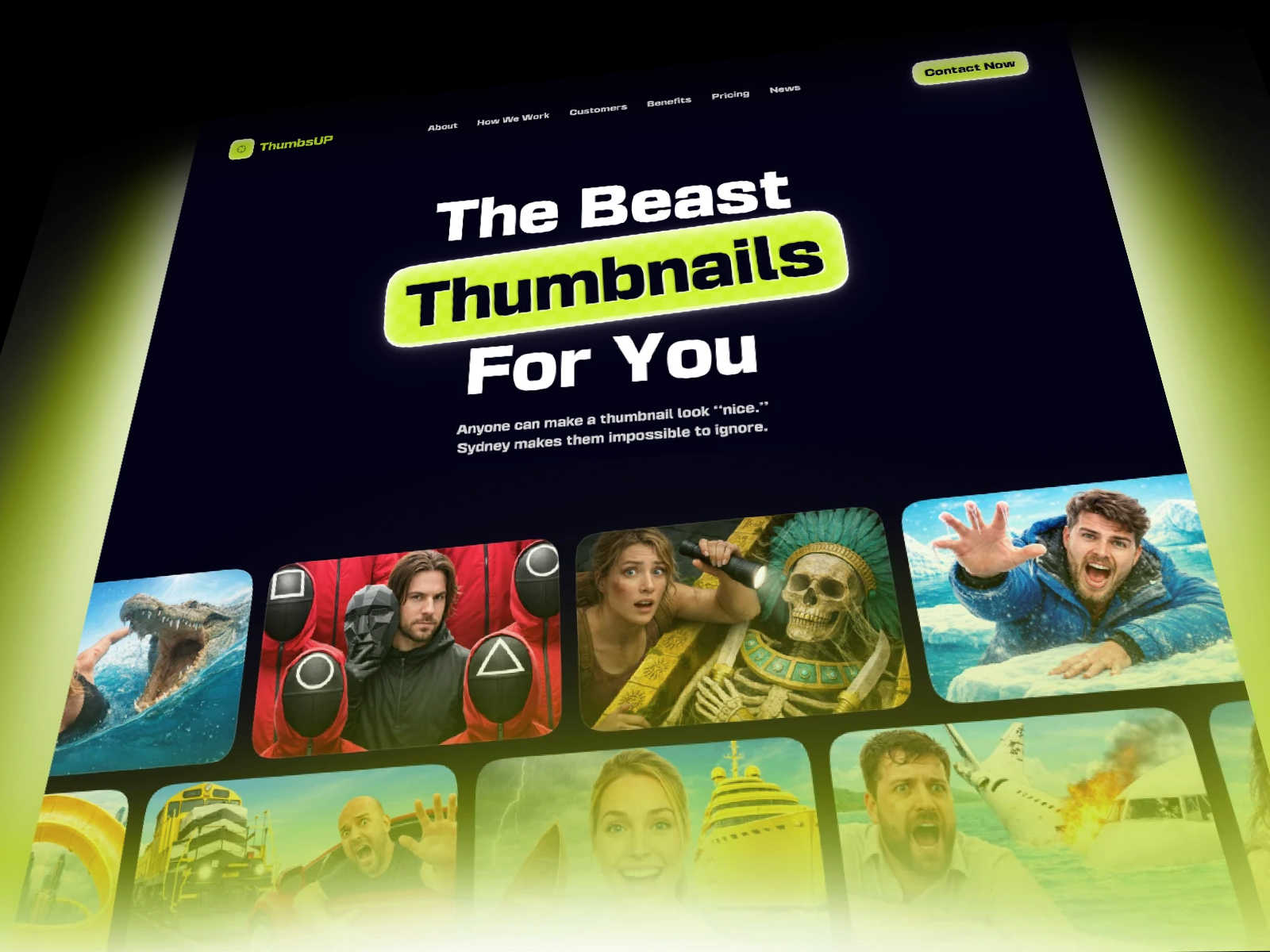 ThumbsUP — Free Thumbnail Designer Framer Template preview