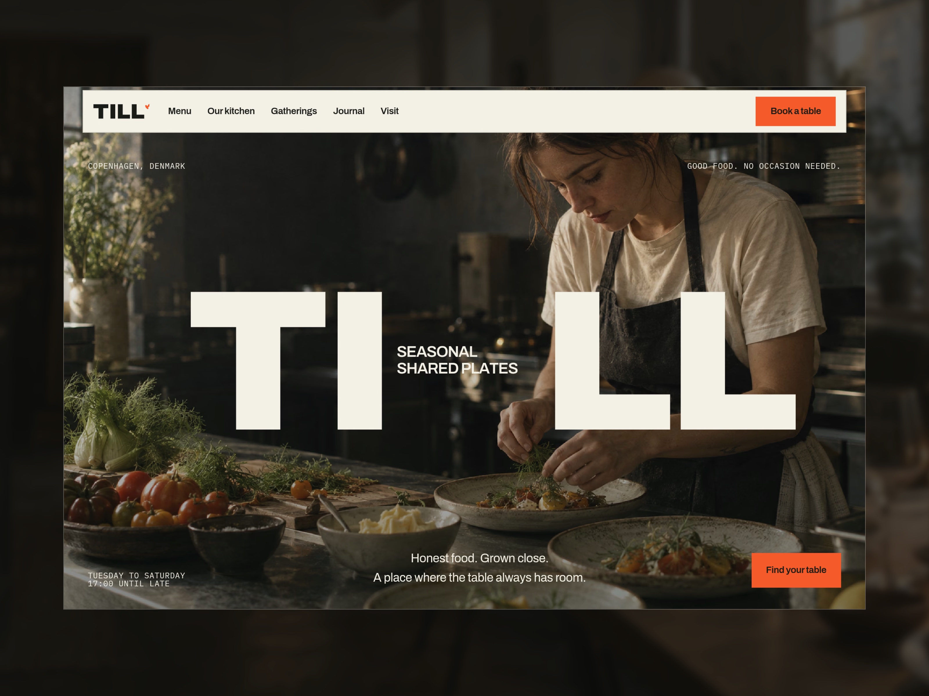Till — Free Food Template for Framer by Noah Frummerin preview