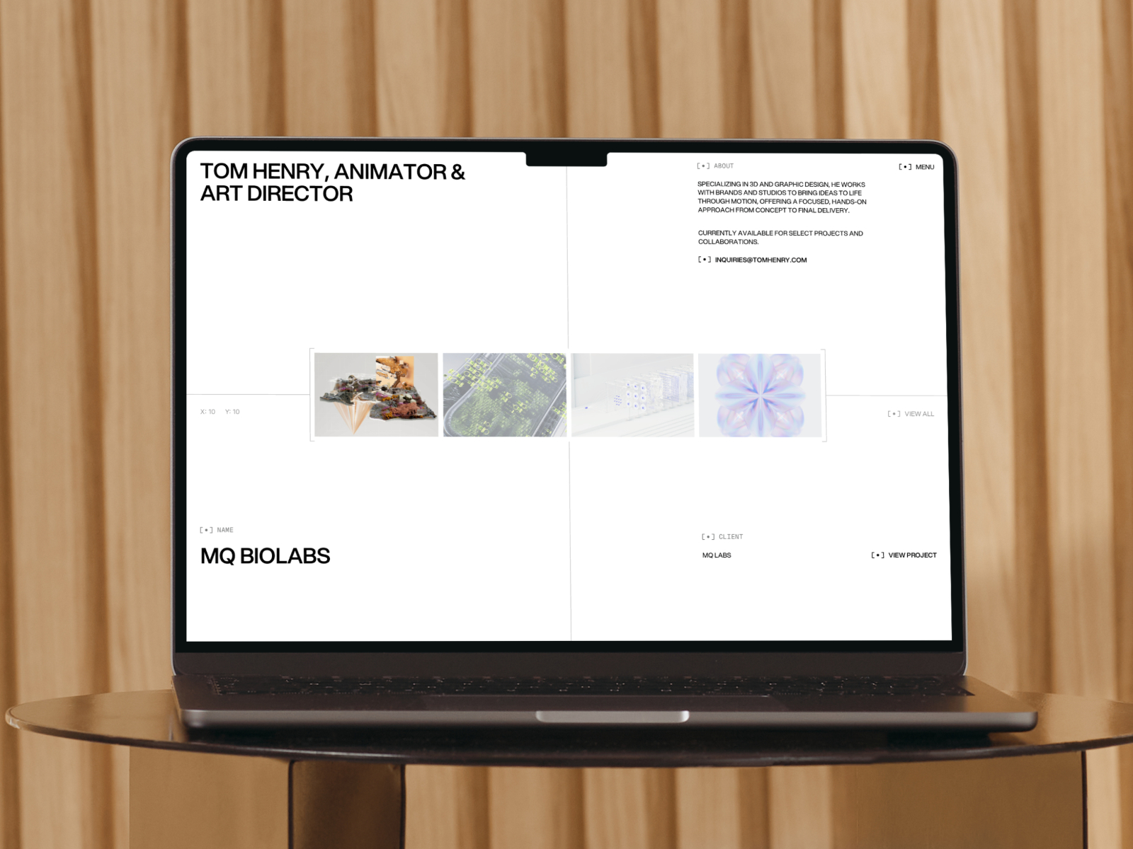 Tom Henry — Free Designer Portfolio Framer Template preview