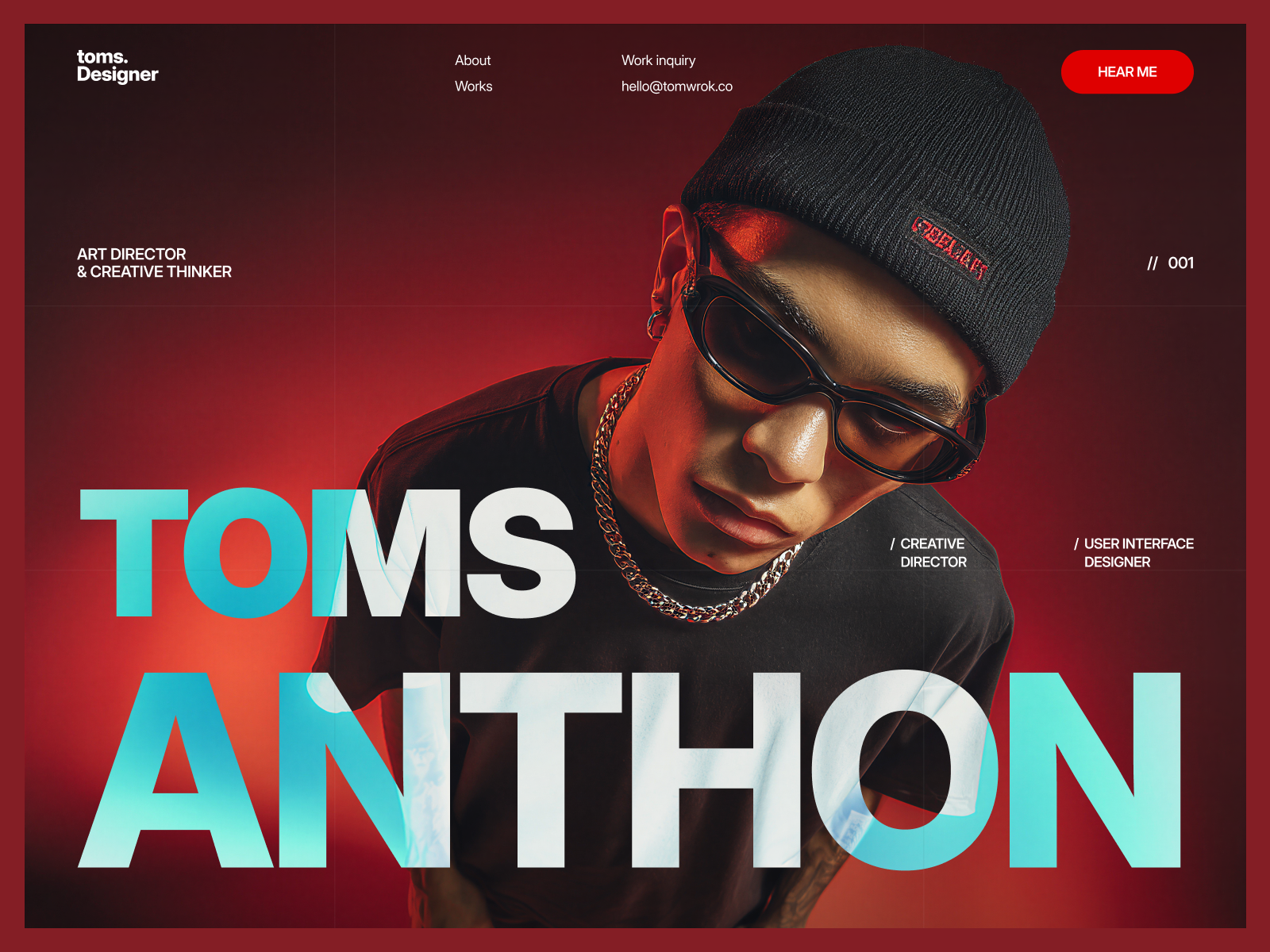 Toms — Free Portfolio Framer Template preview