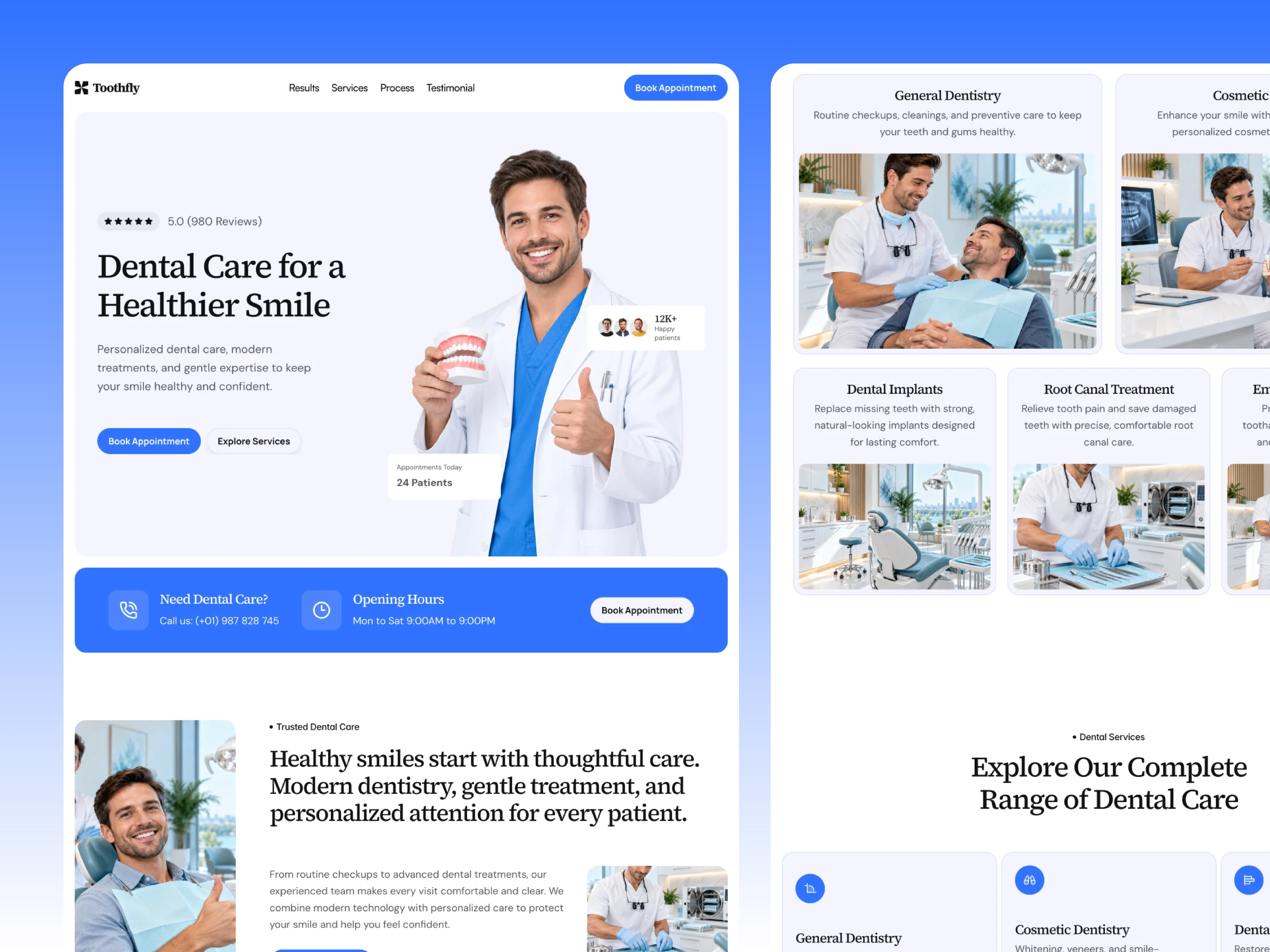 ToothFly — Free Dental Template for Framer preview