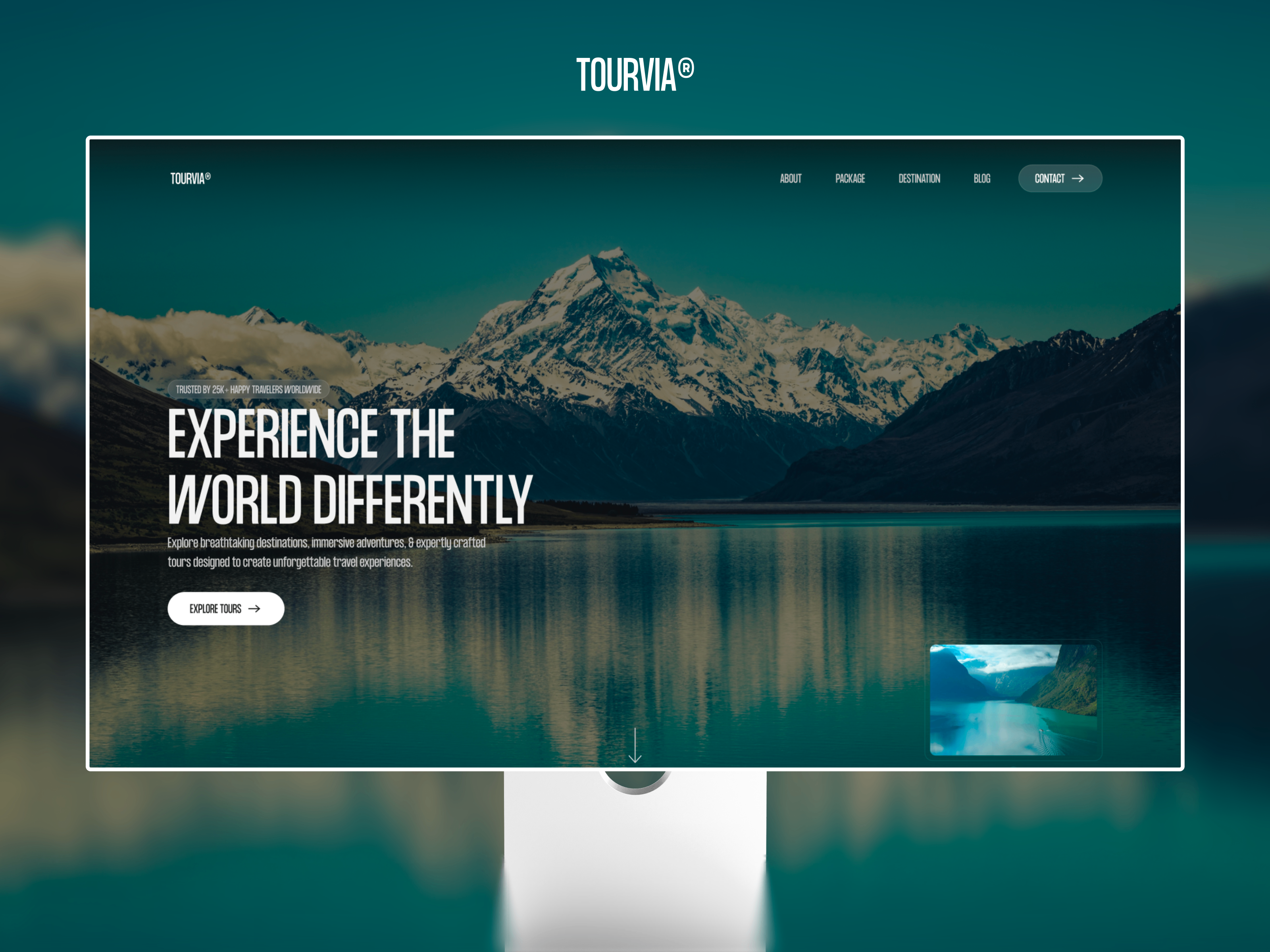 Tourvia Website — Free Travel Template for Framer preview