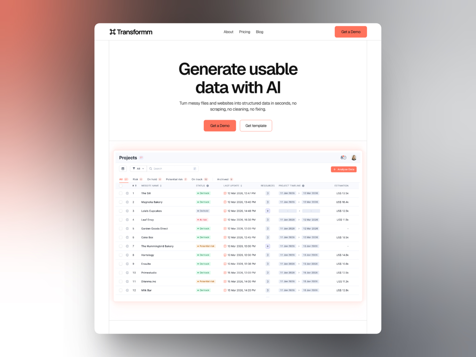 Transformm — Free SaaS Startup Framer Template preview