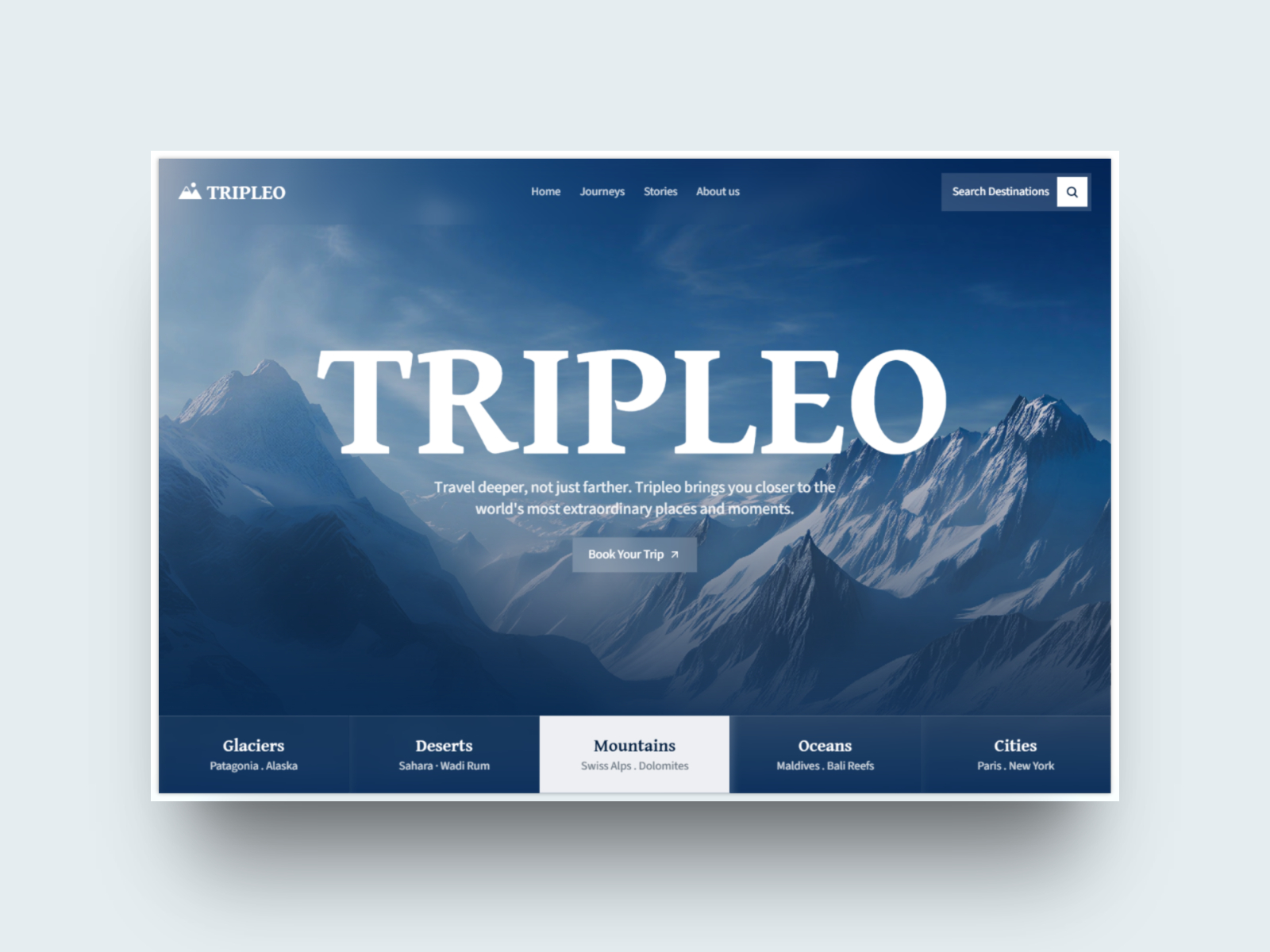Tripleo — Free Travel Framer Template preview