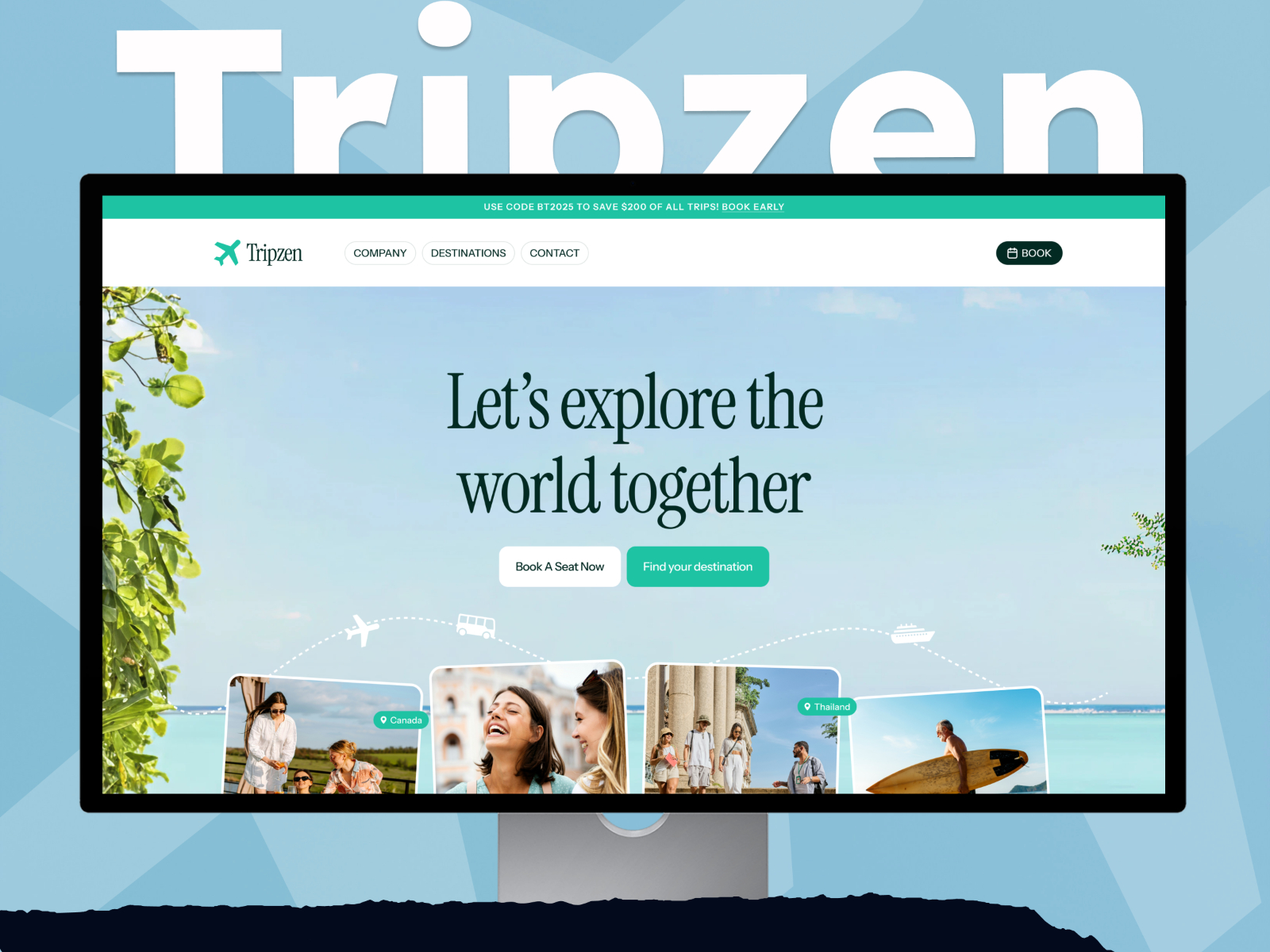 Tripzen — Free Travel Agency Framer Template preview