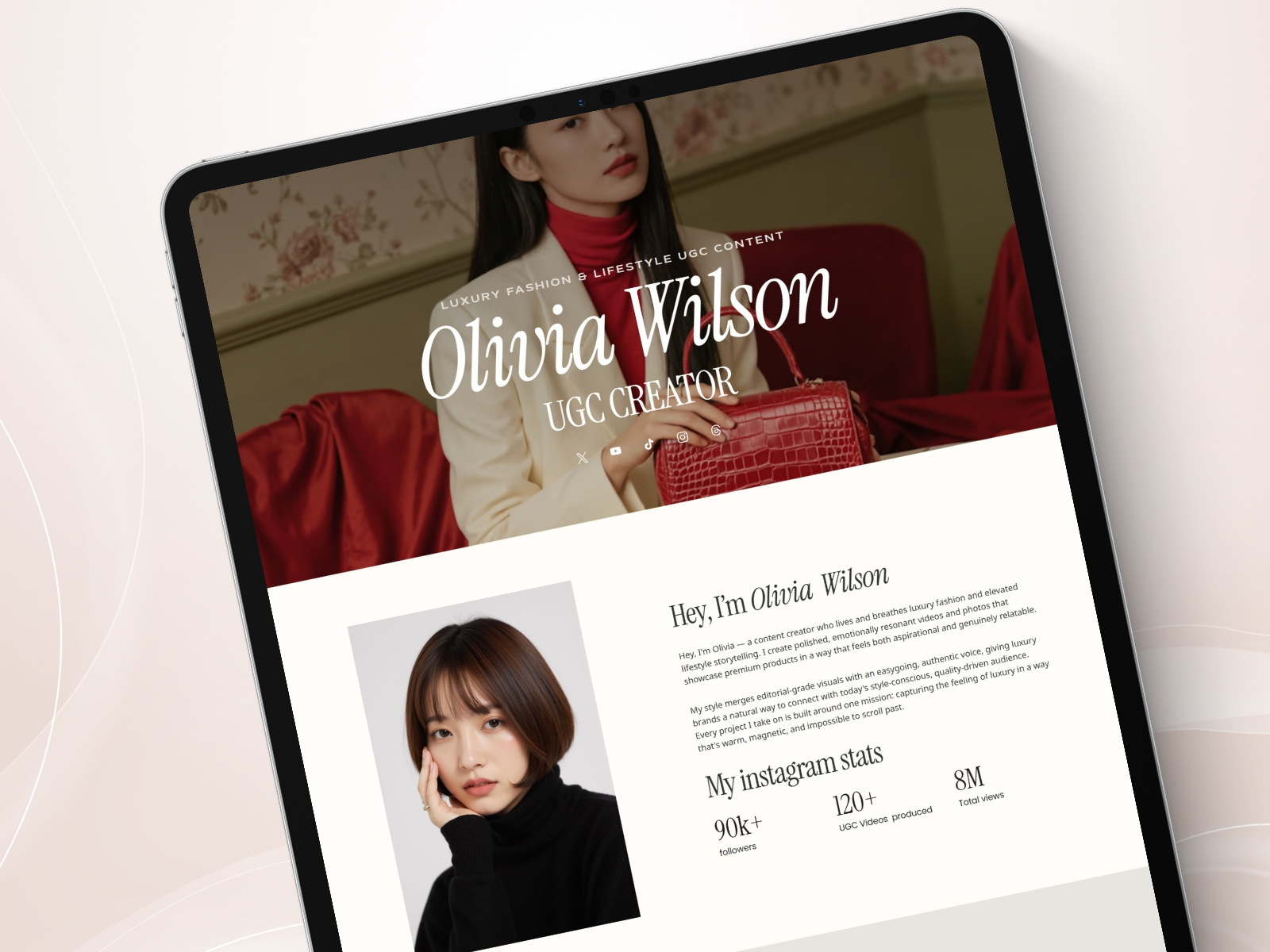 UGC Creator — Free Portfolio Framer Template preview