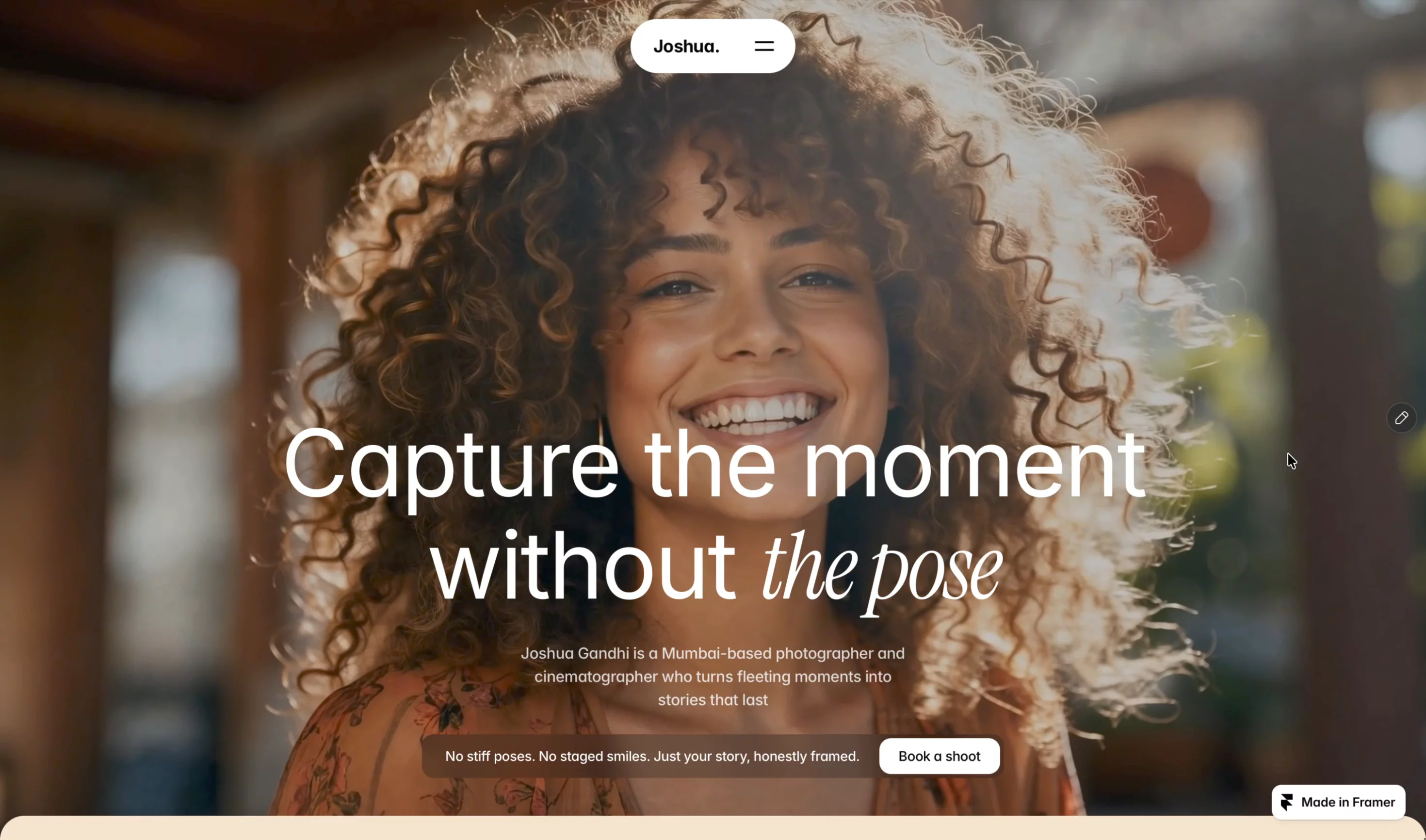Unposed — Free Portfolio Template for Framer preview