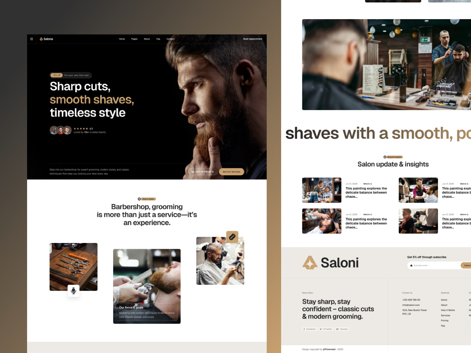 UrbanCut: Free Hair &amp; Beauty Website Template by Tanzil Rayhan — Free Agency Framer Template preview