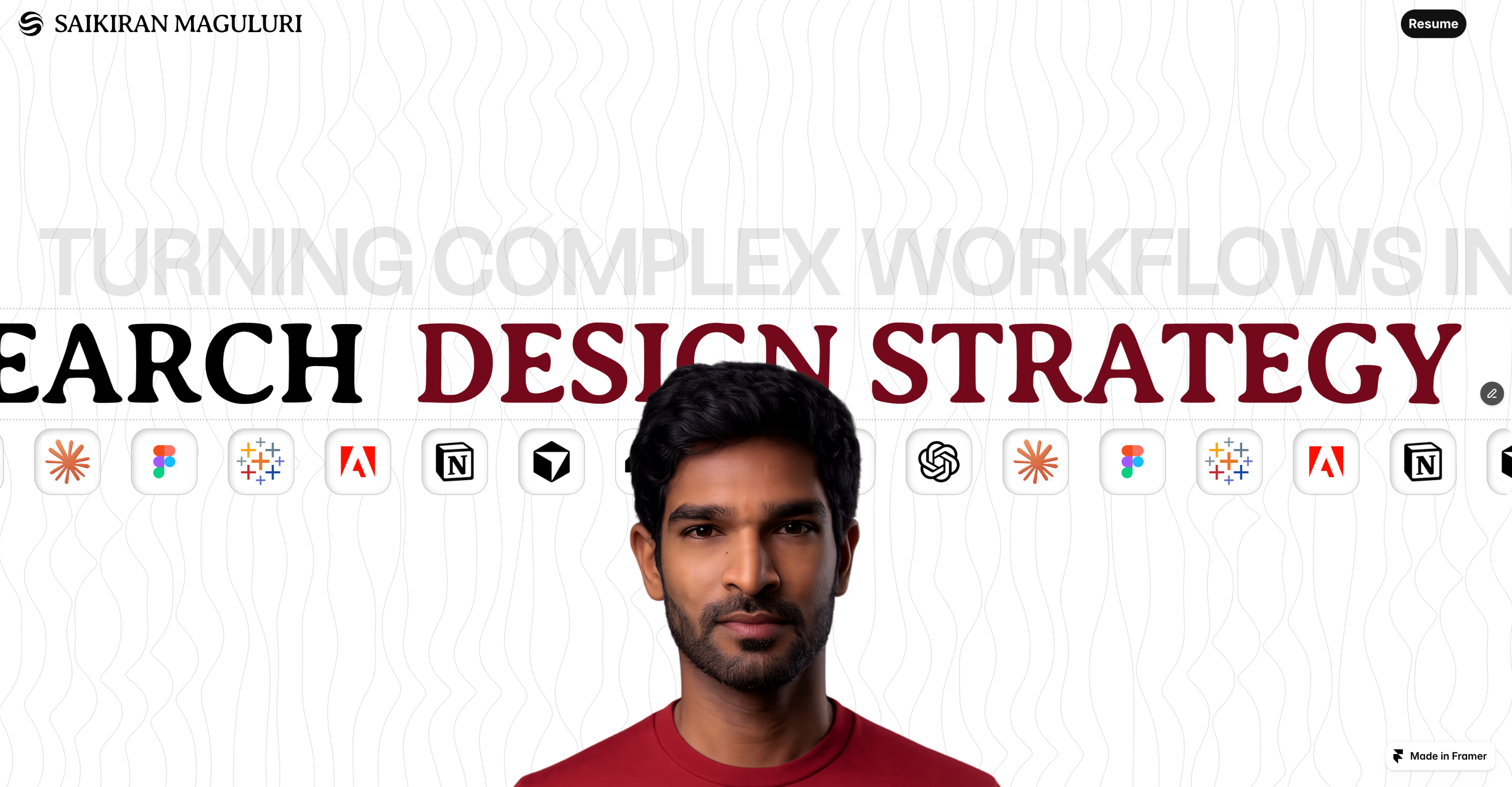 UX motion Designer: Free Portfolio Website Template by Saikiran Maguluri — Free Portfolio Framer Template preview