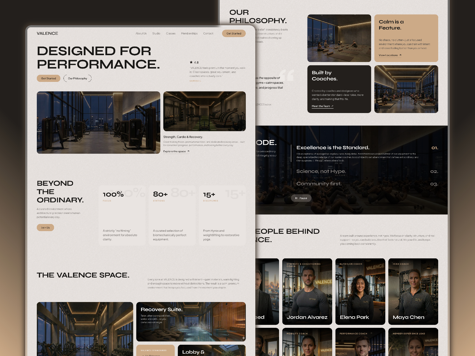 VALENCE — Free Gym & Fitness Framer Template preview
