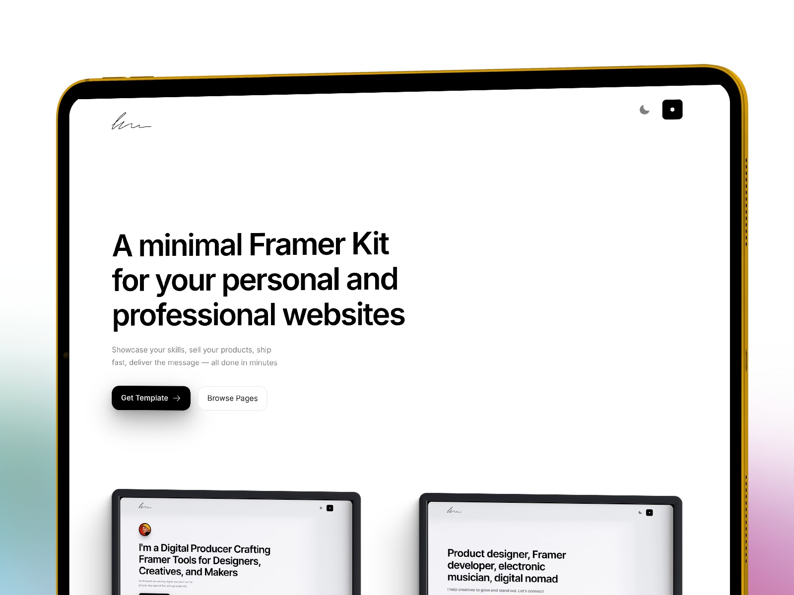 Vanagee: Free Portfolio Website Template by Alfian Ramadhan — Free Portfolio Framer Template preview