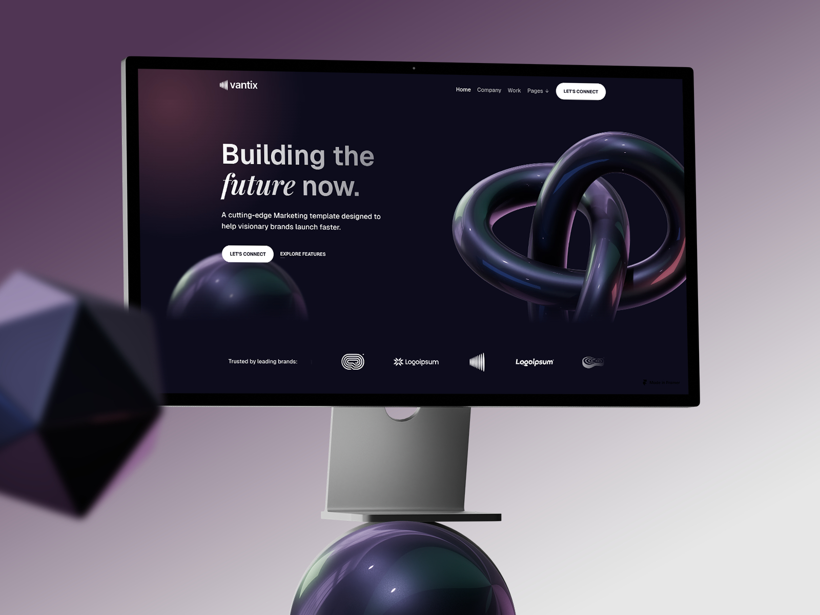 Vantix X — Free Agency Framer Template preview