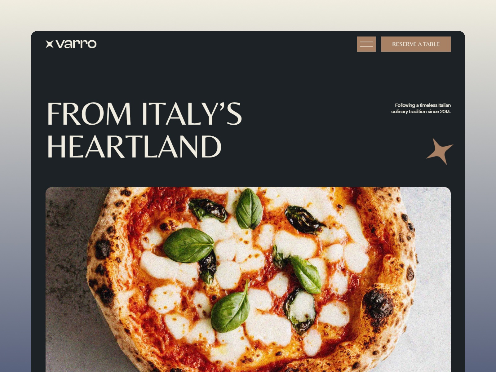 Varro — Free Restaurant Framer Template preview