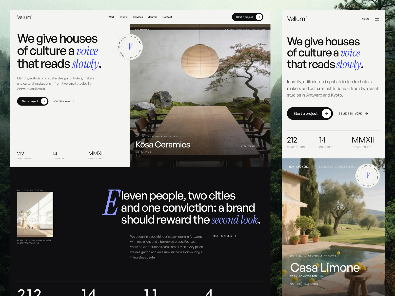 Vellum Editorial — Free Agency Template for Framer preview