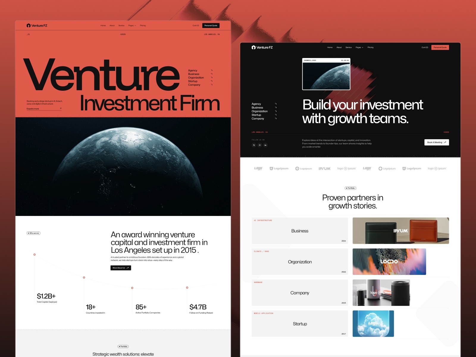 Venturefz — Free Venture Capital Framer Template preview