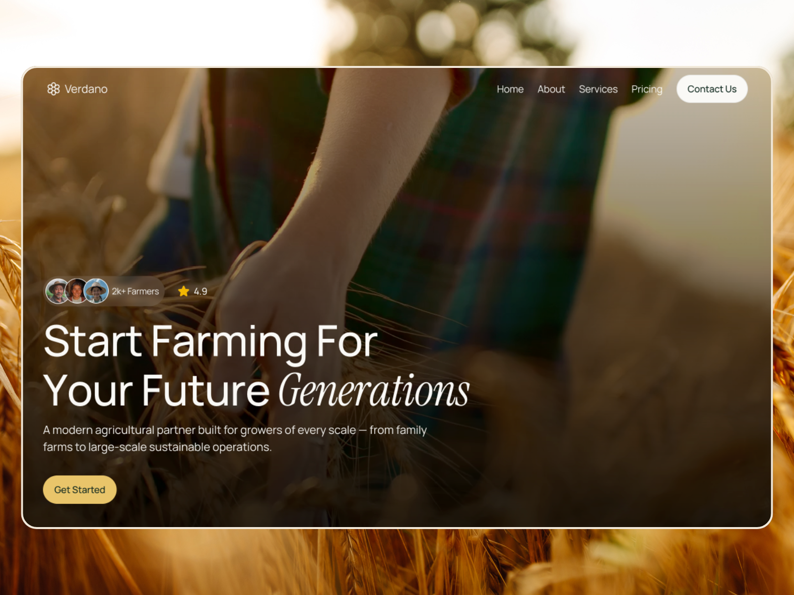 Verdona — Free Food Framer Template preview