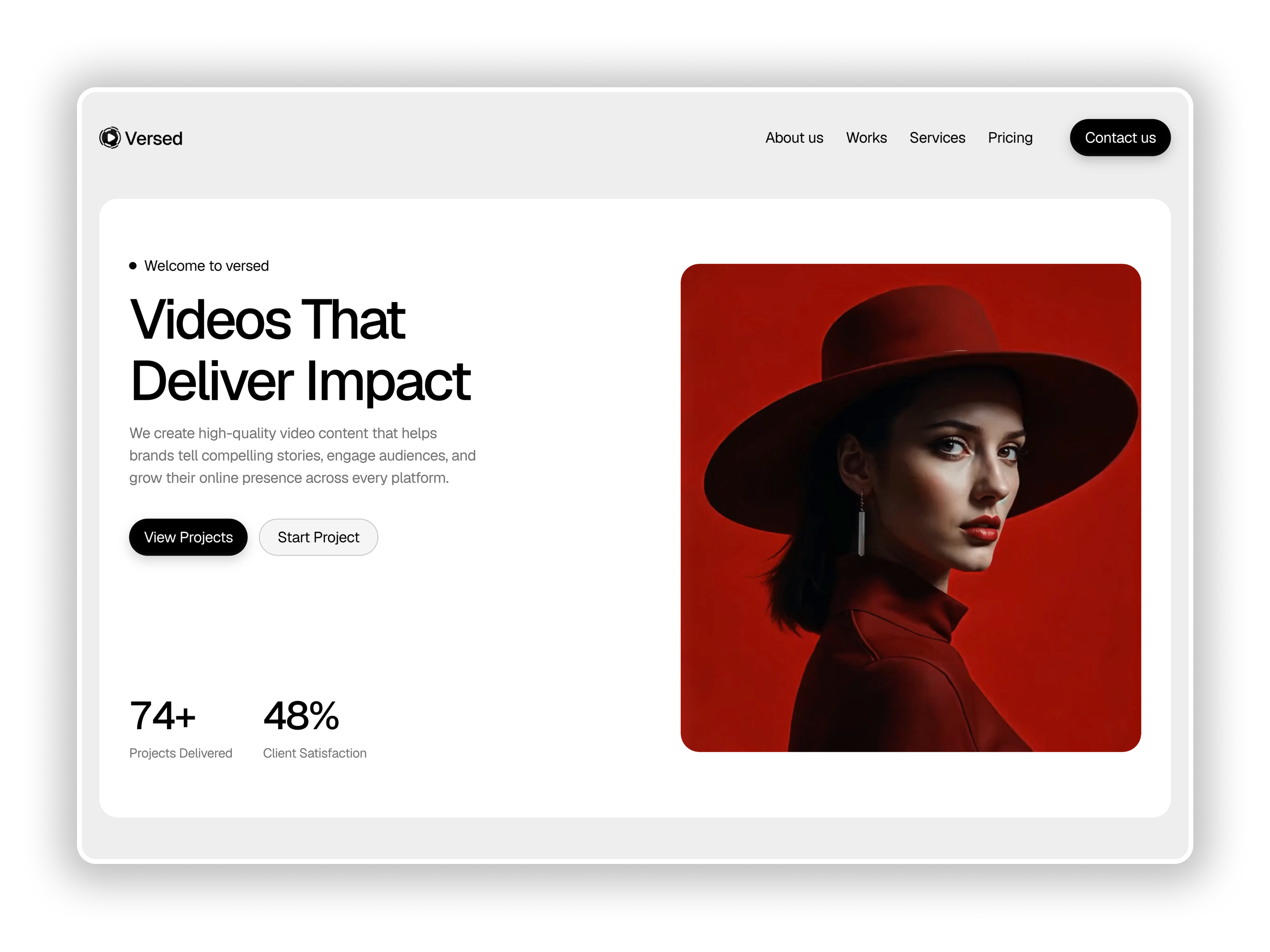 Versed — Free Portfolio Template for Framer preview