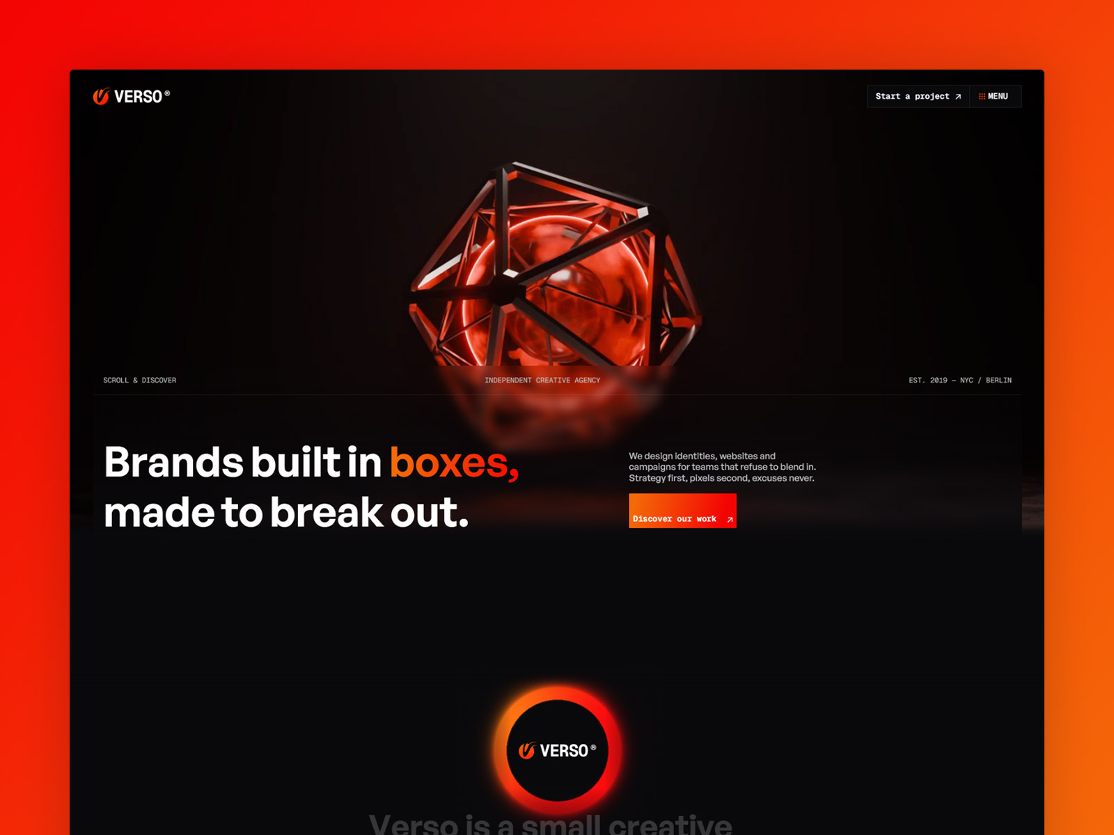 Verso — Free Agency Template for Framer by Salim from Webestica preview