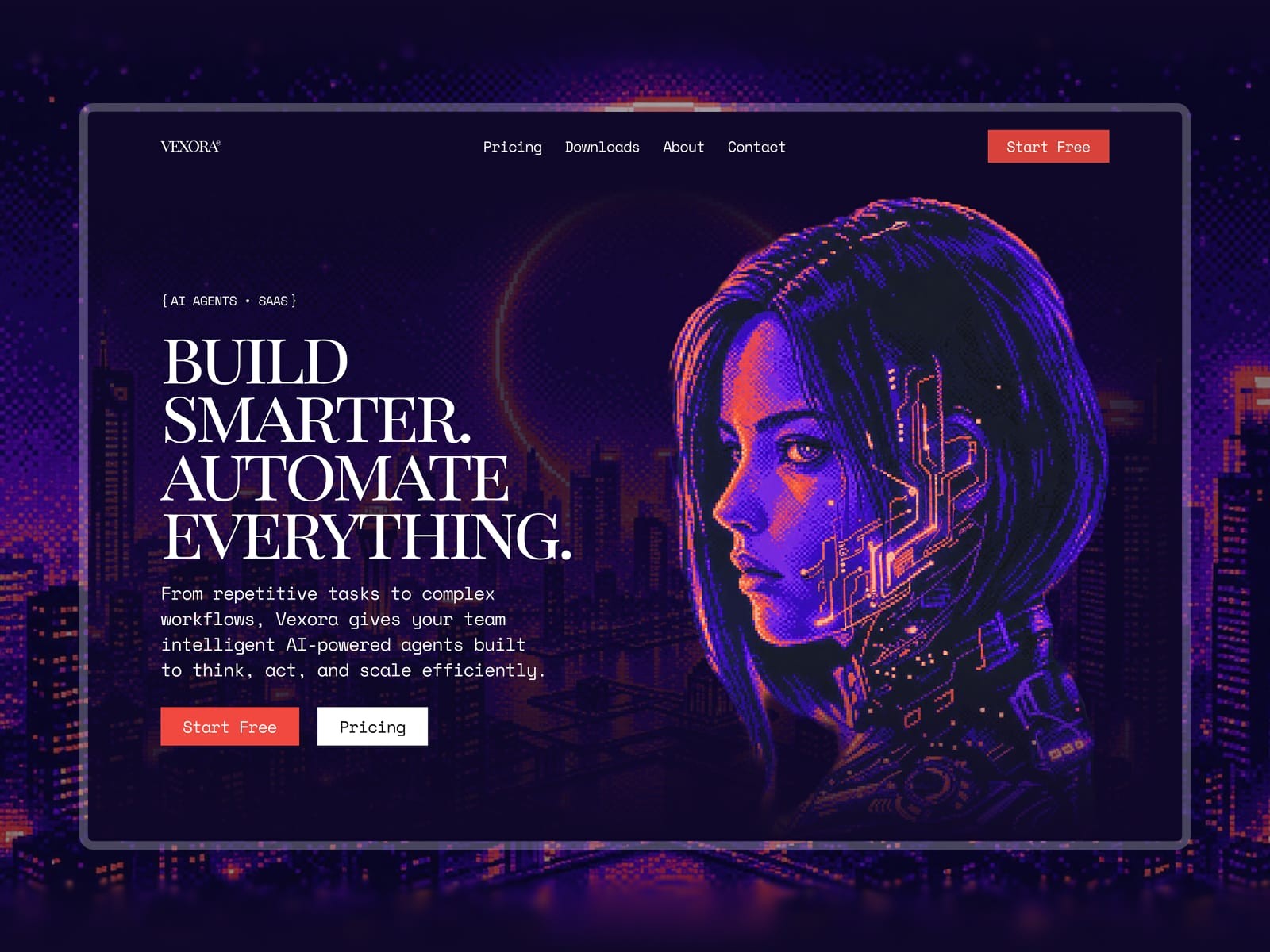 Vexora: Free AI Website Template by Sobakhul Munir Siroj — Free SaaS Framer Template preview
