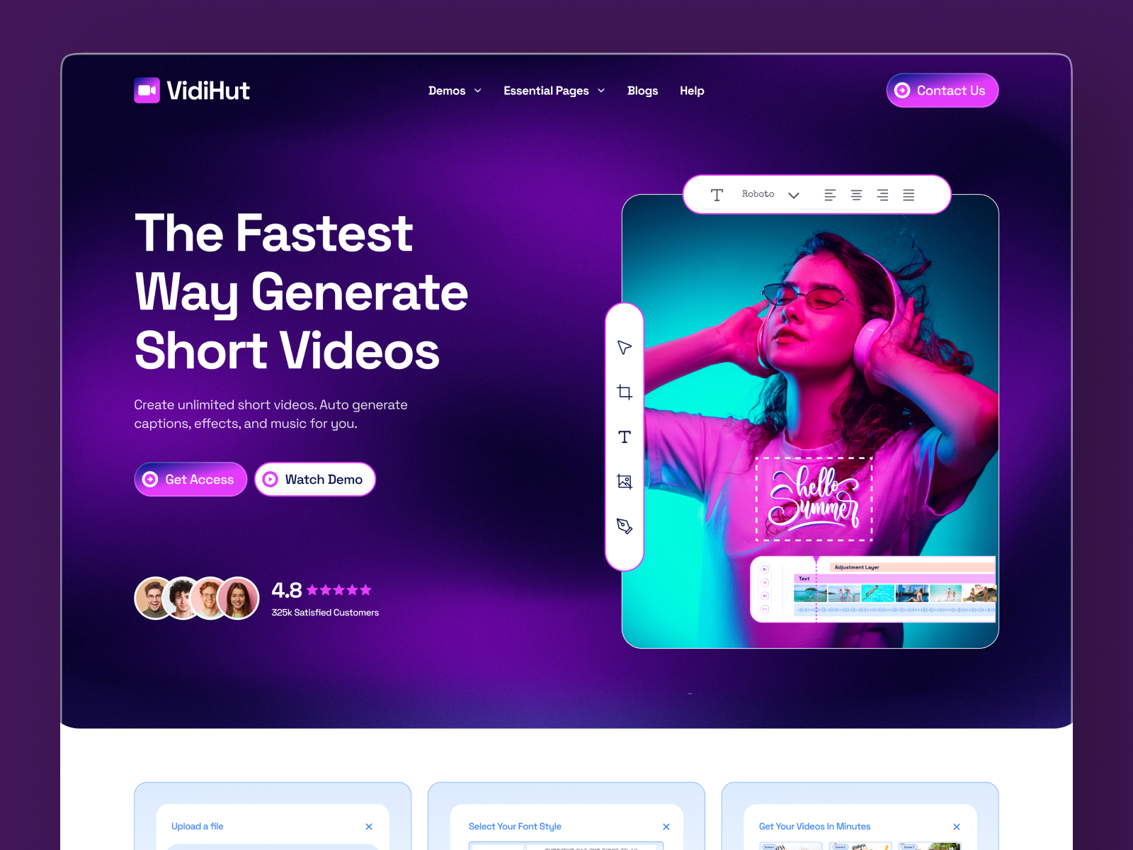 Vidihut — Free Video Editor Portfolio Framer Template preview