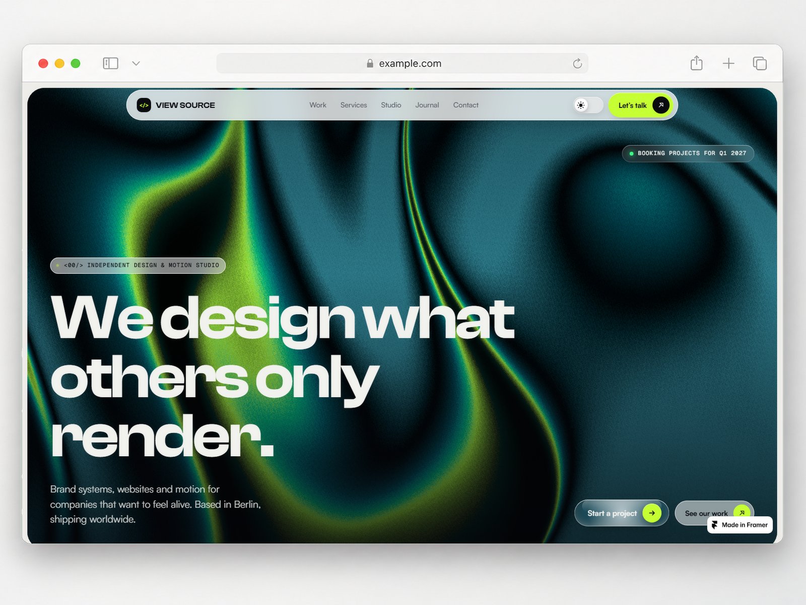 VIEW SOURCE — Free Agency Template for Framer by Noel Dario Andres preview