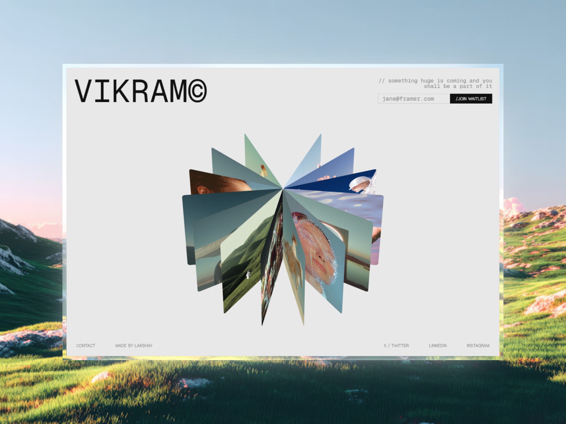 Vikram - Coming Soon: Free SaaS Website Template by Lakshay Kamra — Free SaaS Framer Template preview