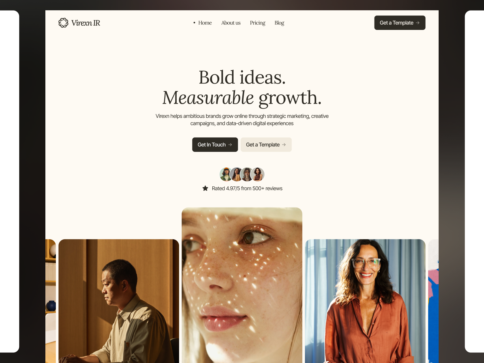 Virexn IR — Free Portfolio Framer Template preview