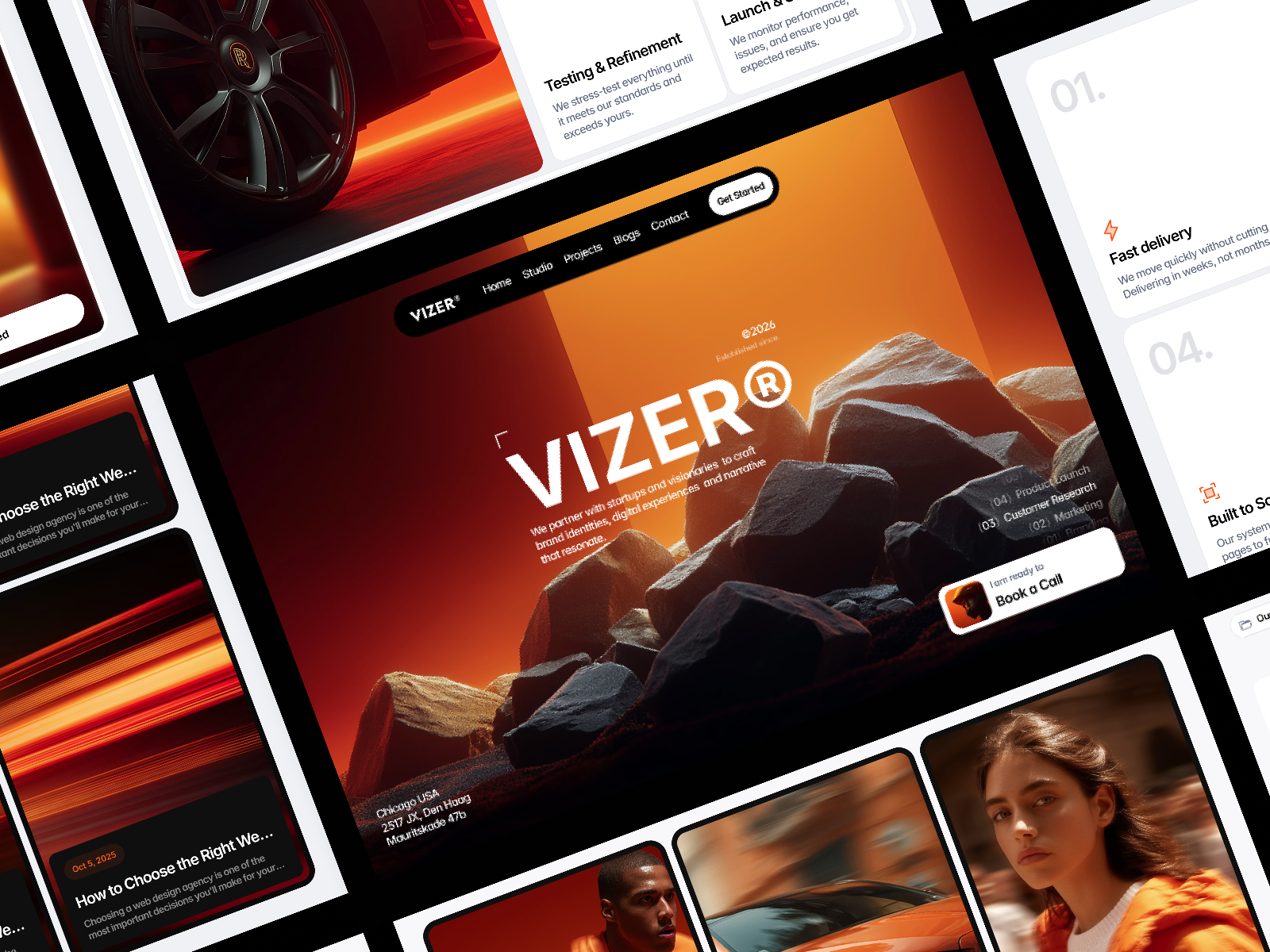 Vizer — Free Design & Brand Agency Framer Template preview