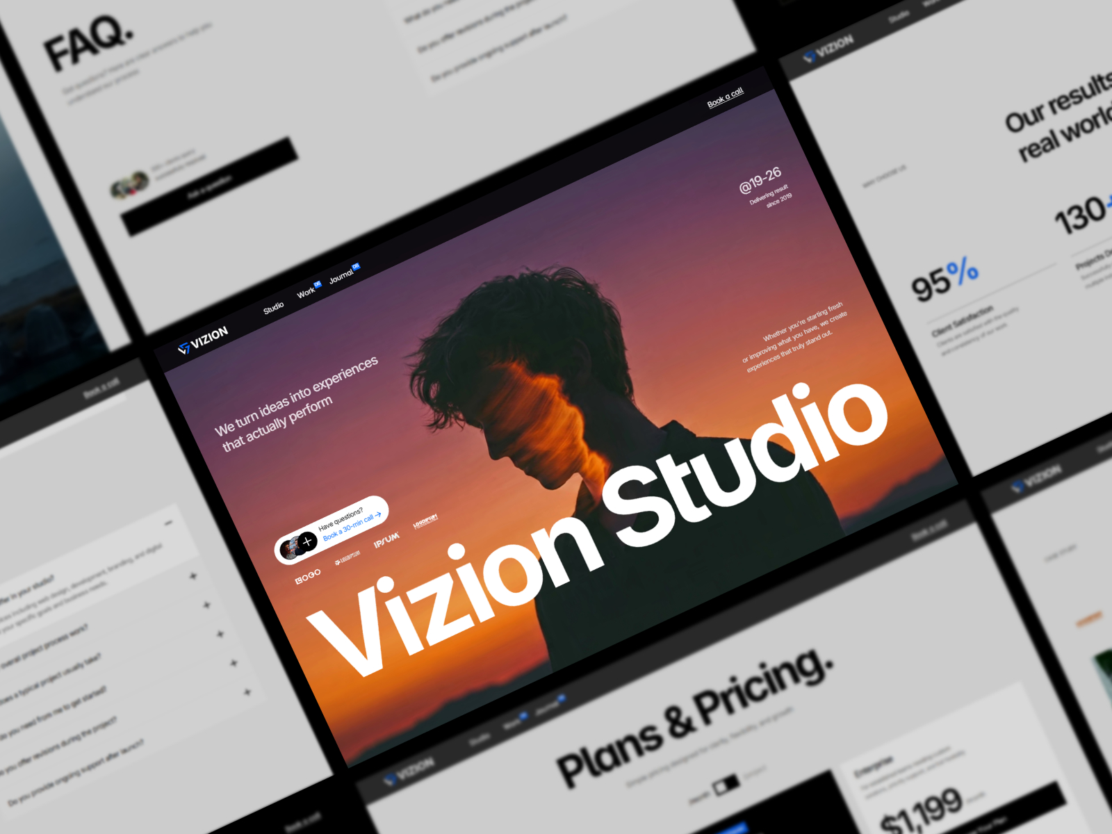 Vizion — Free Creative Studio Framer Template preview