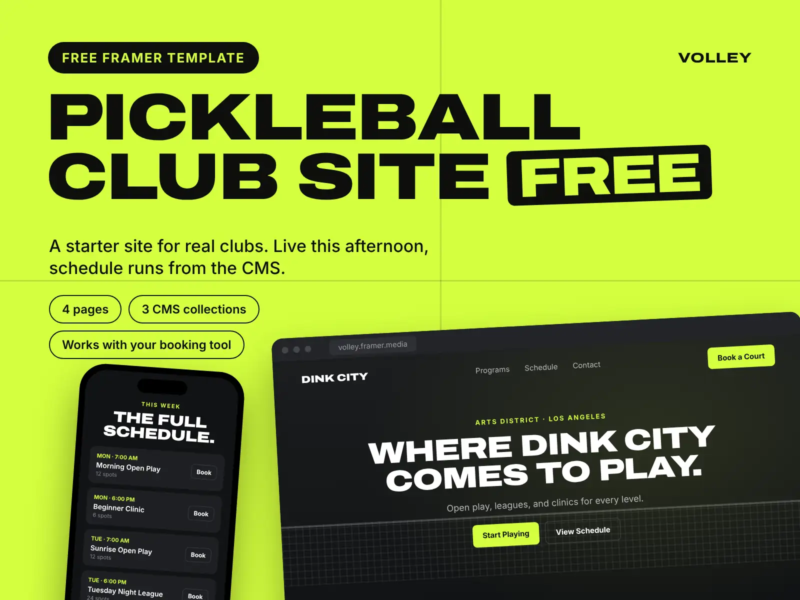 Volley — Free Portfolio Framer Template preview
