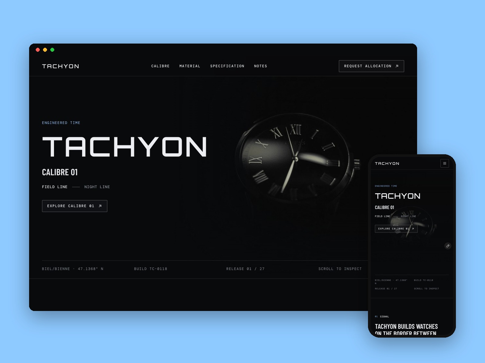 Watch Brand Site — Free Landing Page Template for Framer preview