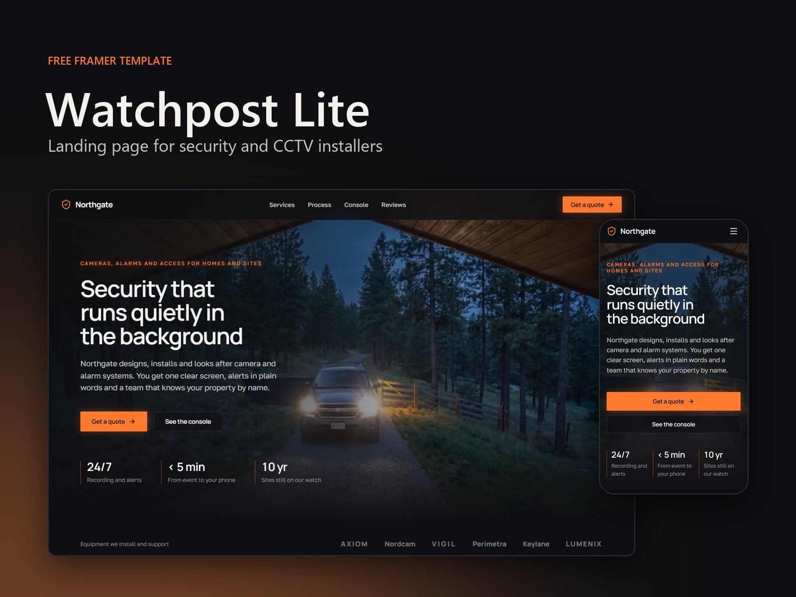 Watchpost Lite — Free Local Service Template for Framer preview