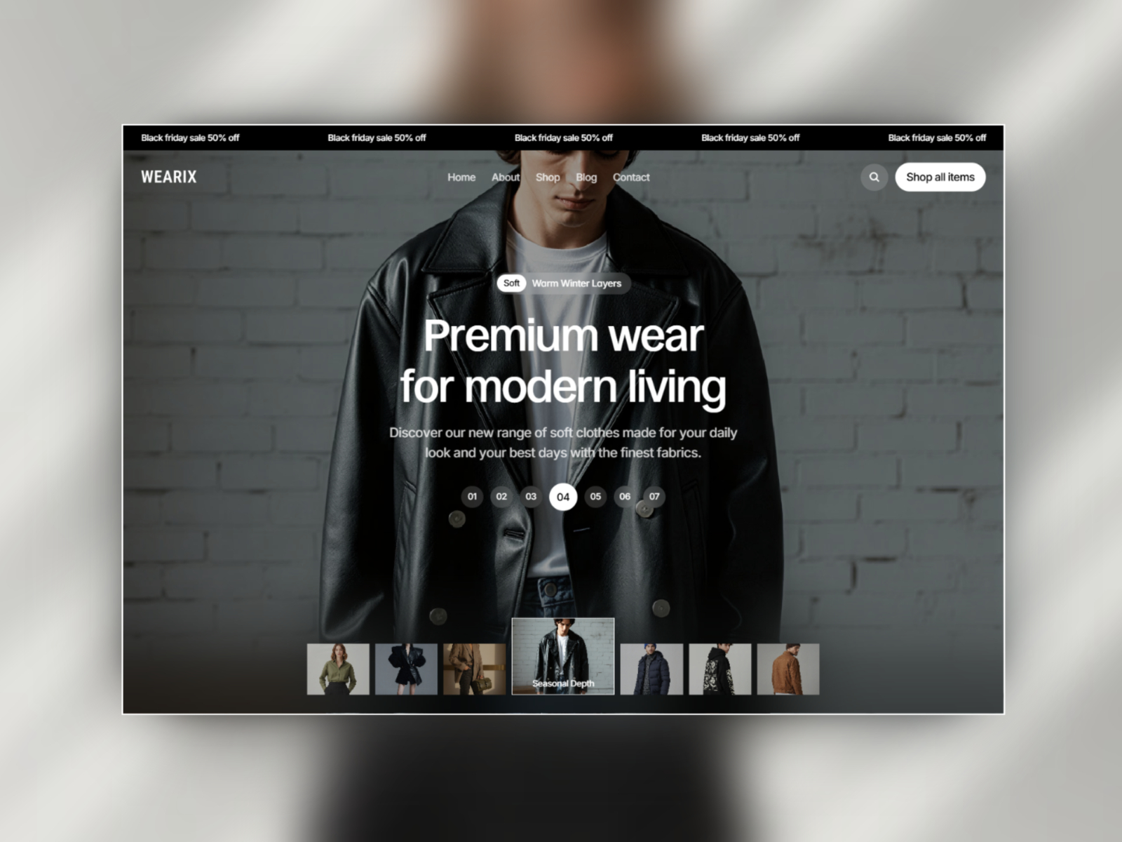 Wearix — Free Ecommerce Framer Template preview