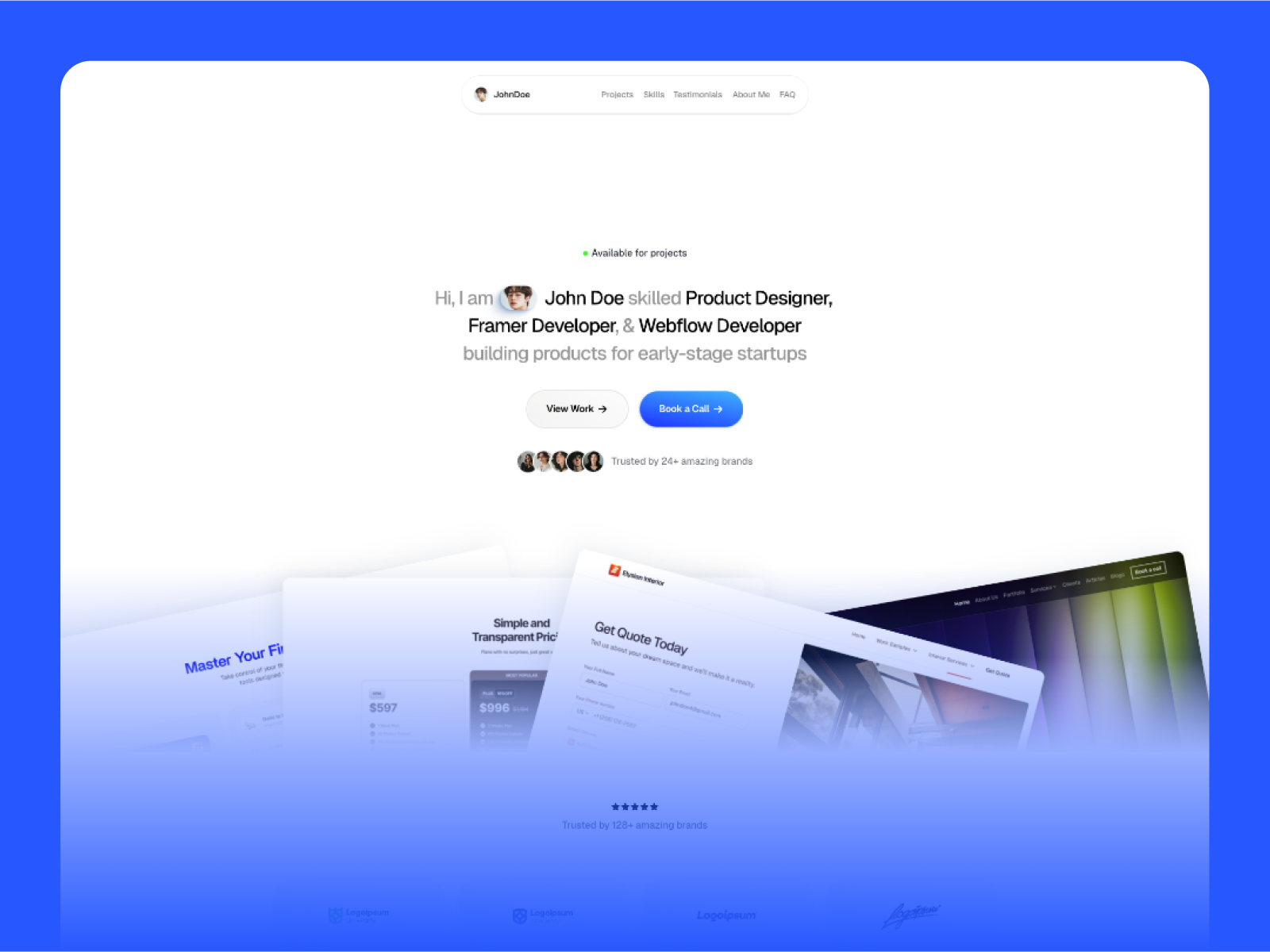 Whitespace — Free Portfolio Framer Template preview