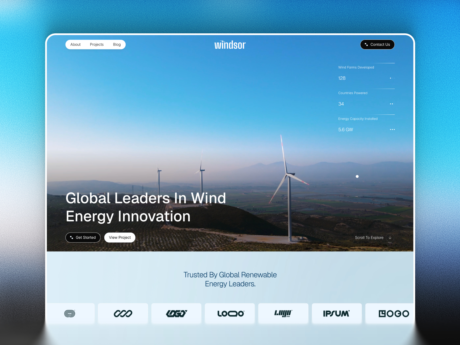 Windsor — Free Renewable Energy Framer Template preview