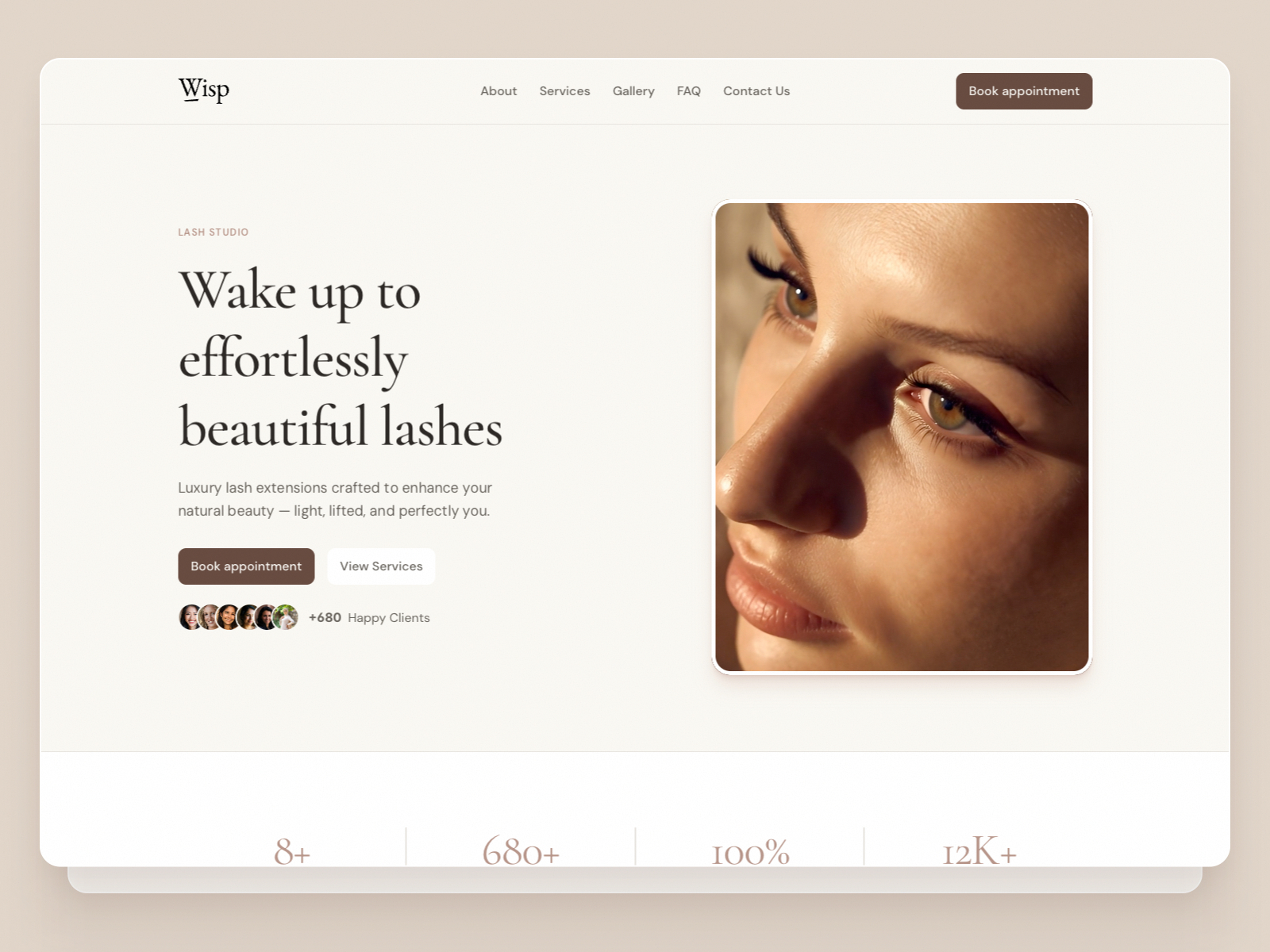 Wisp — Free Beauty Studio Framer Template preview