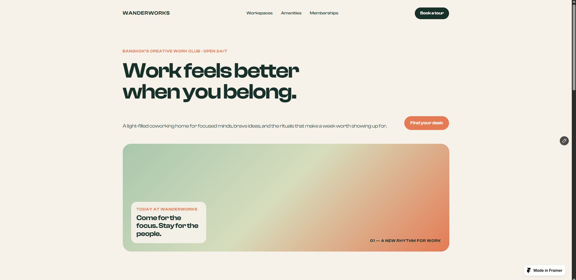 Workiva — Free Landing Page Template for Framer preview
