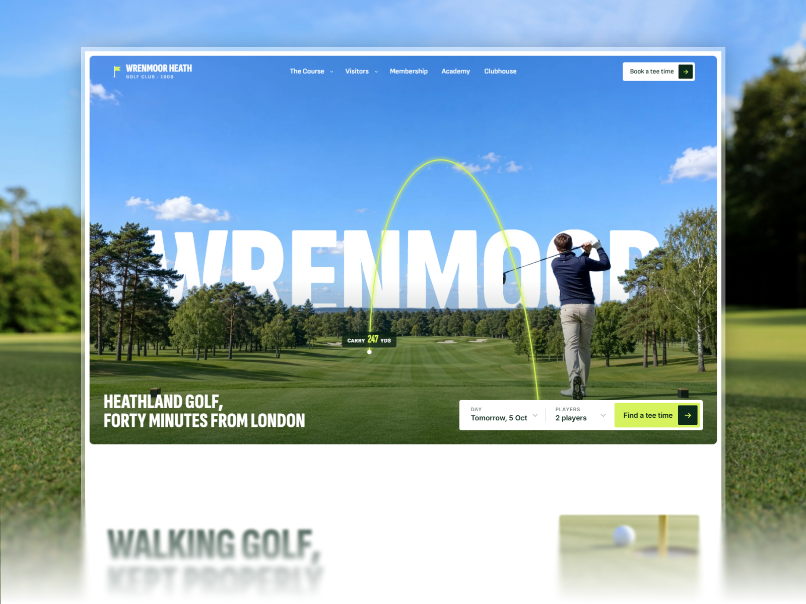 Wrenmoor Heath — Free Golf Club Template for Framer preview