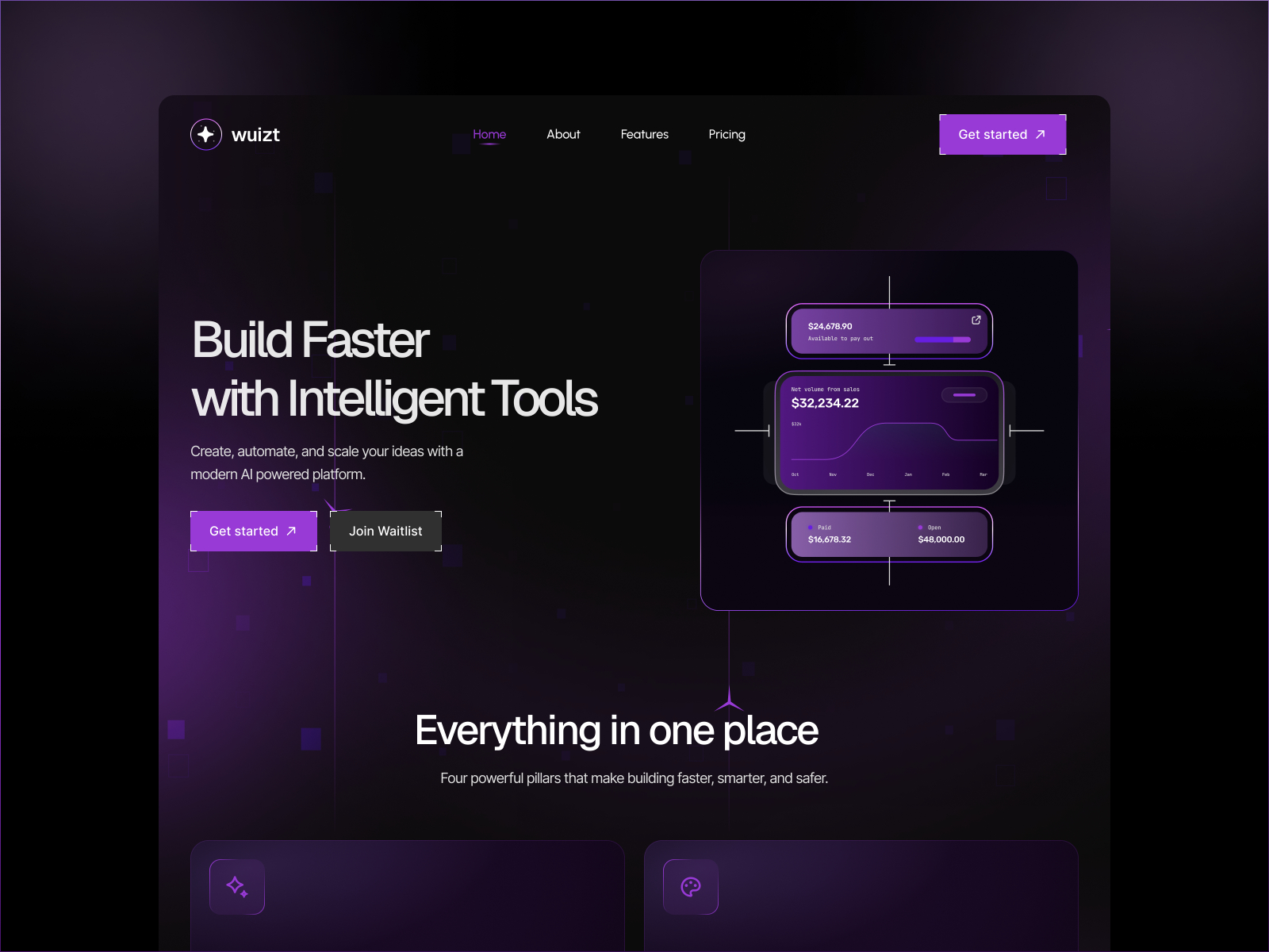 Wuizt — Free Waitlist & Email Capture Framer Template preview