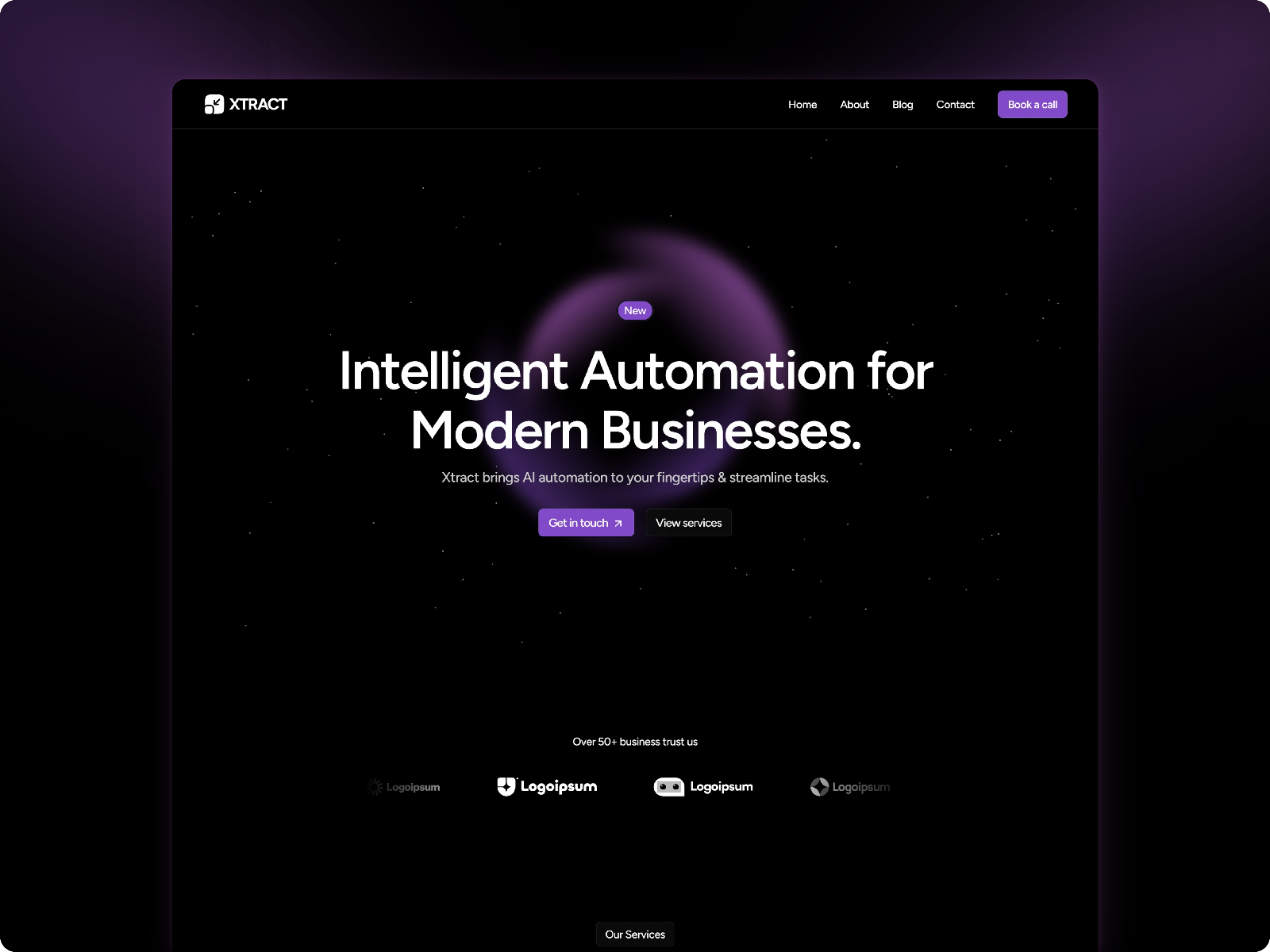 Xtract — Free AI Automation Agency Framer Template preview