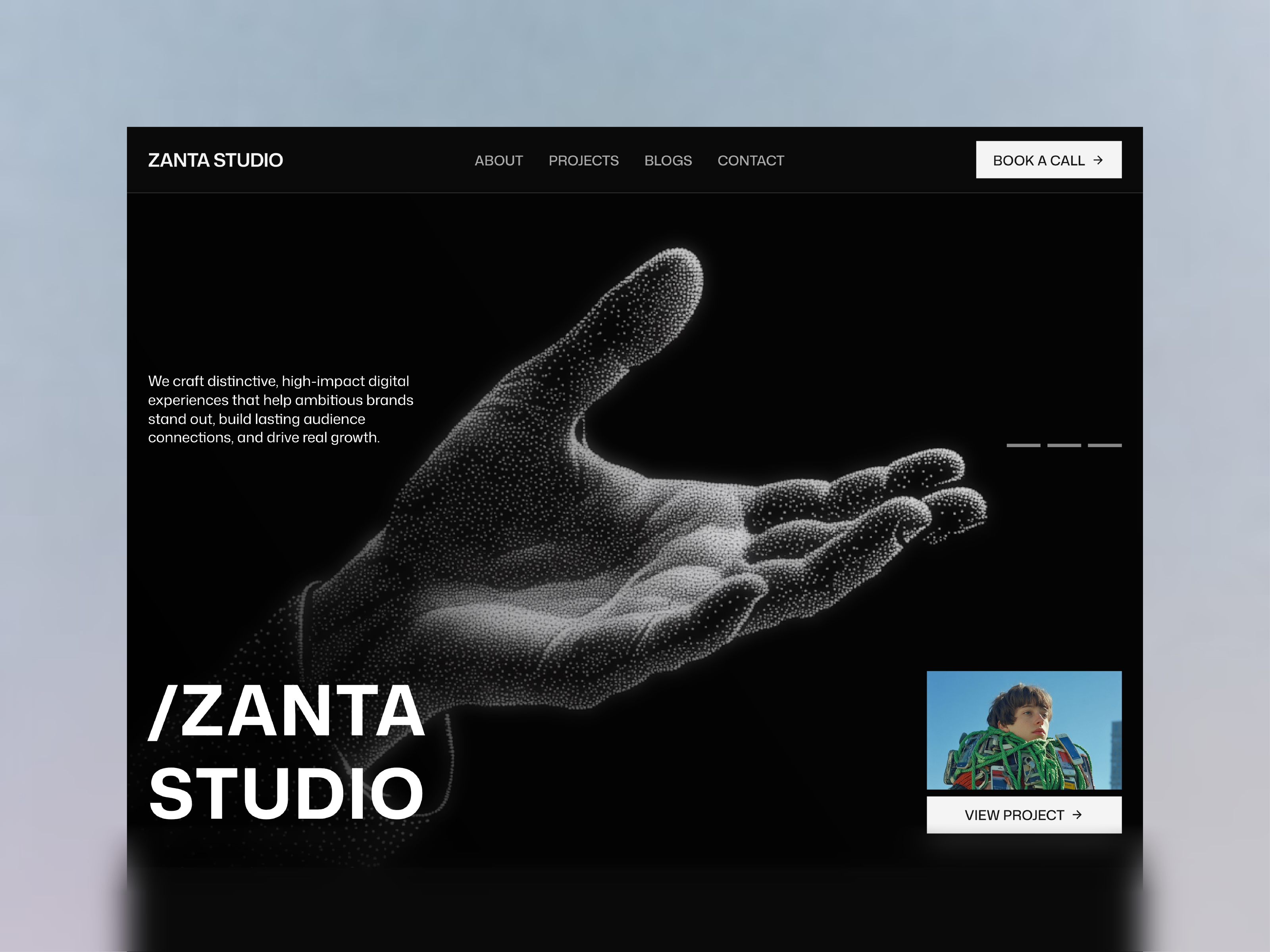 Zanta Studio — Free Portfolio Framer Template preview