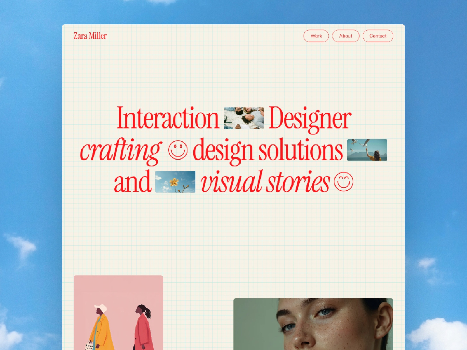 Zara Miller — Free Minimal Creative Portfolio Framer Template preview