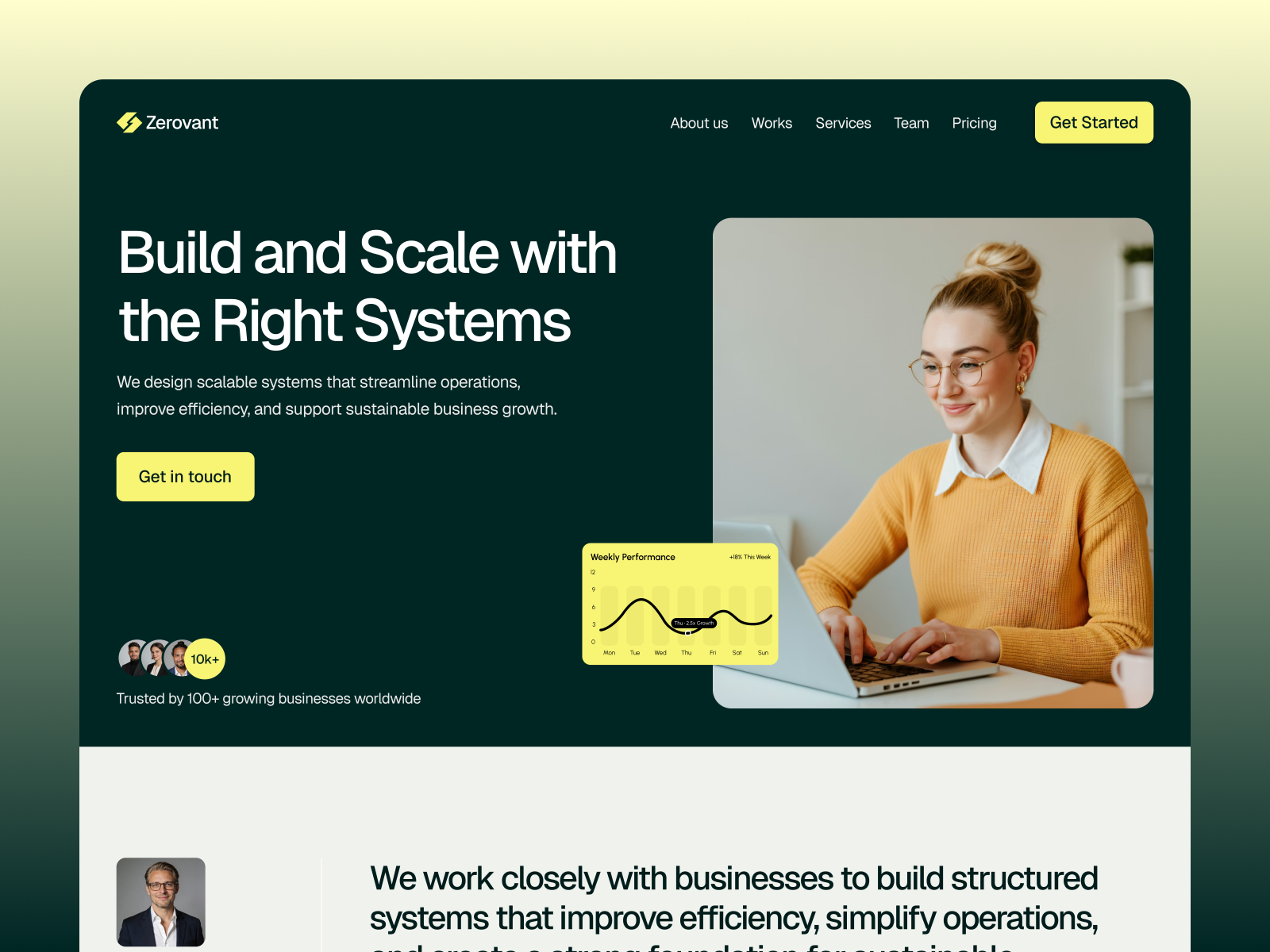 Zerovant — Free Consulting Agency Framer Template preview