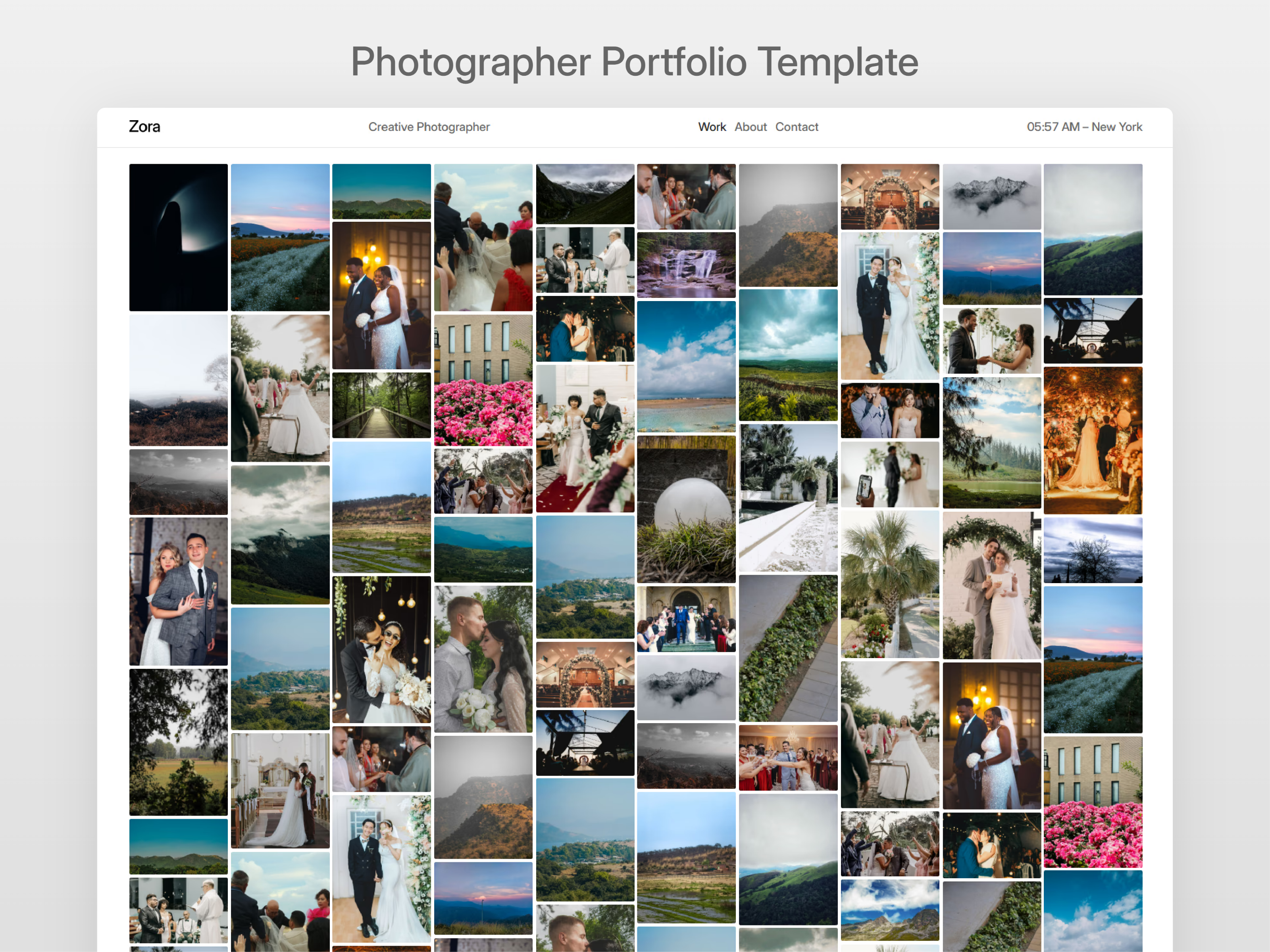 Zora — Free Photography Template for Framer preview
